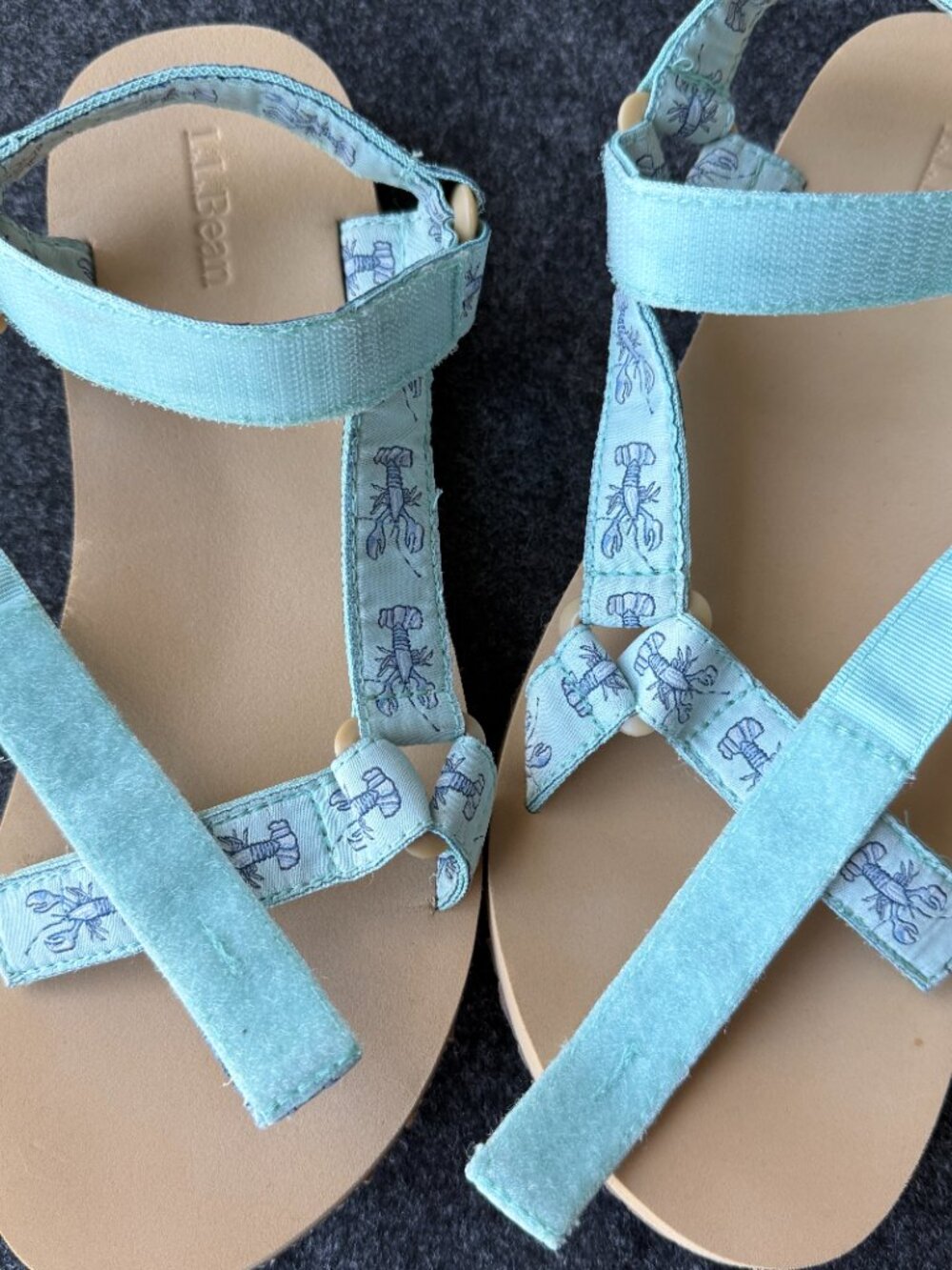L.L. Bean x Sara Fitz Lobster Print Sandals Size 10 - Picture 5 of 10